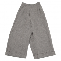  CABANE de ZUCCA Linen Wool Herringbone Wide Pants Grey M