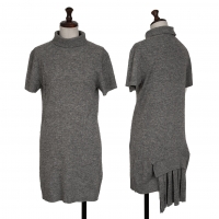  Yohji Yamamoto NOIR Wool Cashmere Back Pleats Knit Sweater (Polo Neck Jumper) Grey 2