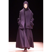  Yohji Yamamoto FEMME Sleeves Switching Knit & Poly Skirt Black,Charcoal 2 1