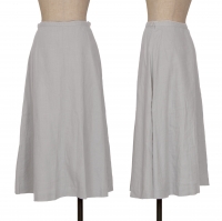  Mademoiselle NON NON Linen Flare Skirt Grey L