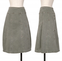  SENSOUNICO Washed Switching Denim Skirt Grey 40