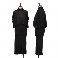  ISSEY MIYAKE Rib Switching Cotton Dress (Jumper) Black 8