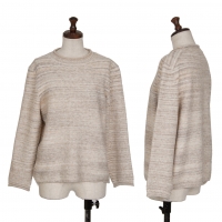  NON NO Blended Wool Striped Knit (Jumper) Beige 38
