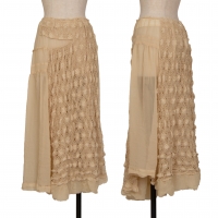 COMME des GARCONS Lace Knit Layered Chiffon Skirt Beige L