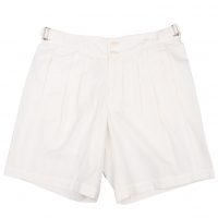  ISSEY MIYAKE MEN Cotton Side Belted Shorts White S-M