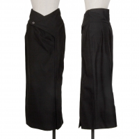  ISSEY MIYAKE High Waist Wool Skirt Black 11