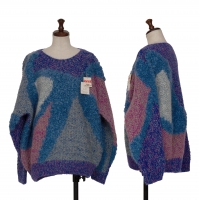  KANSAI JAPA Multi Color Handmade Knit Sweater (Jumper) Blue M