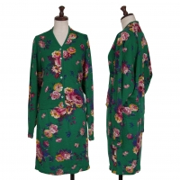  KENZO Floral Printed Knit Cardigan & Skirt Green M