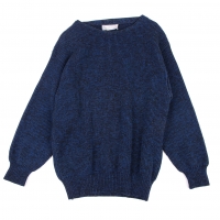  COMME des GARCONS HOMME Boat Neck Cotton Knit Sweater (Jumper) Blue S-M