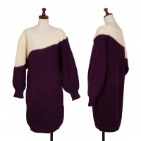  Thierry Mugler EDITION Bicolor Knit Dress Purple,White S-M