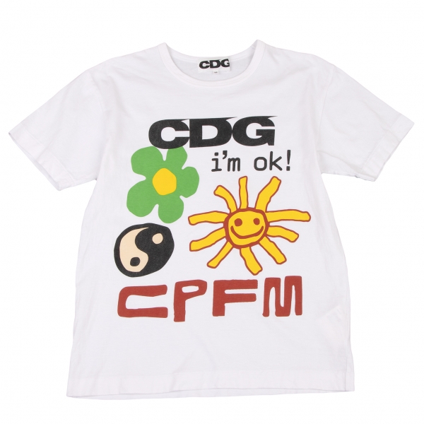 コムデギャルソンCDG×CPFM フロントロゴプリントTシャツ 白M
