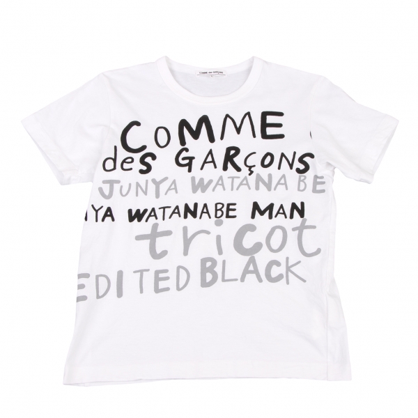 コムデギャルソンCOMME des GARCONS フロントレタリングプリントTシャツ 白L