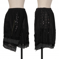  sunaokuwahara Cotton Lace Sequin Embellished Chiffon Skirt Black M