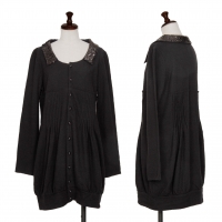  sunaokuwahara Wool Collar Sequin Pleated Tunic (Jumper) Black M