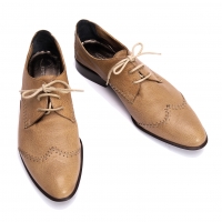  GIORGIO ARMANI Stitch Leather Shoes Mocha 36