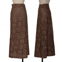  COMME des GARCONS Poly Floral Lace Skirt Brown M