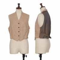  ROMEO GIGLI Wool Check Vest (Waistcoat) Beige 9