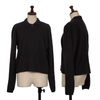  Yohji Yamamoto FEMME Wool Knit Polo Shirt (Jumper) Black XS-S