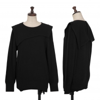 Rei Kawakubo Pour THE GINZA Wool Square Collar Knit Top (Jumper) Black S-M