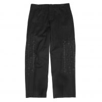  ISSEY MIYAKE HaaT Side Embroidery Design Stripe Stretch Pants (Trousers) Black 2