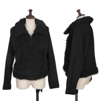  ISSEY MIYAKE HaaT Alpaca Blended Fur Switching Blouson Black 2