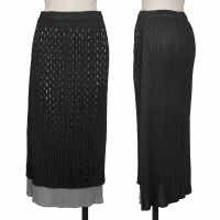  PLEATS PLEASE Dot Cutting Layered Skirt Black,Grey 2