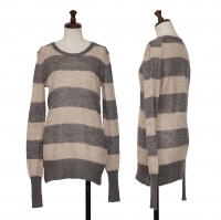  edition Mohair Blend Striped Knit Sweater (Jumper) Beige,Grey 38