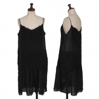  zucca Wrinkle Pleated Switching Camisole Black M