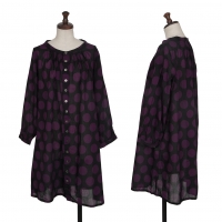  sunaokuwahara Cotton Dot Shirt Dress Black,Purple M