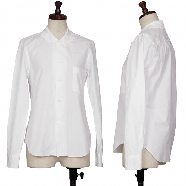 コムデギャルソンCCOMME des GARCONS コットンラウンドカラーシャツ 白S