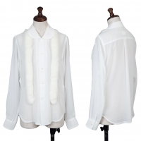  COMME des GARCONS Acrylic Fur Decoration See-through Shirt White XS