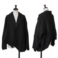  COMME des GARCONS Wool Asymmetry Buttonless Dolman Jacket Black S