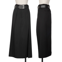  Y's Wool Switching Design Skirt Black 3