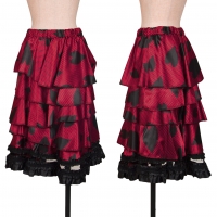  COMME des GARCONS Heart Dot Printed Poly Frill Skirt Red SS