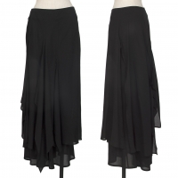  Yohji Yamamoto FEMME Slit Draped Design Skirt Black 2