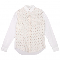  YOHJI YAMAMOTO COSTUME D'HOMME Cotton Floral Switching Shirt White 3