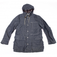  COMME des GARCONS HOMME Cotton Chambray Hoodie Jacket Blue S