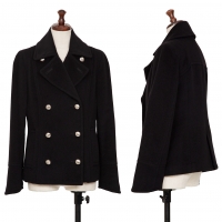  VIVIENNE TAM Angora Wool Short Length P Coat Black 0