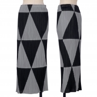  PLEATS PLEASE Geometric Switching Skirt Black,Grey 5