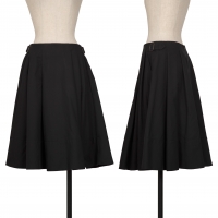  MACPHEE Side Belt Cotton Flare Skirt Black 38