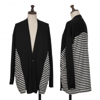  RISMAT by Y's Ground Y Cotton Stripe Switching Cardigan Black,White 1