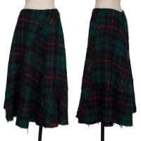  tricot COMME des GARCONS Mohair Checker Swtiching Skirt Green S