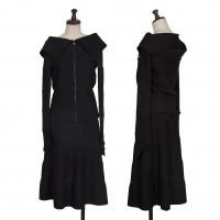  JUNYA WATANABE COMME des GARCONS Rib Wool Knit Jacket & Skirt Black M