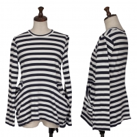  COMME des GARCONS Side Pocket Design Striped T Shirt Navy,White S