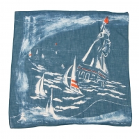  45R umii908 Statue of Liberty Dyed Handkerchief Blue 
