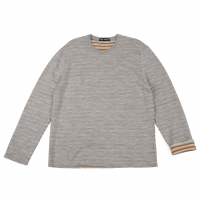  ISSEY MIYAKE MEN Stripe Inside Knit Sweater (Jumper) Grey,Orange 4
