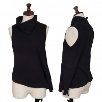  ANN DEMEULEMEESTER Asymmetry Sleeveless Shirt Black 36