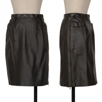  ISSEY MIYAKE Side Zipper Sheep Leather Skirt Black M