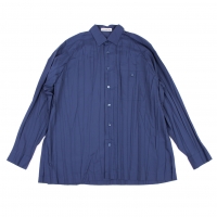  ISSEY MIYAKE MEN Wrinkle Pleated Shirt Blue XL
