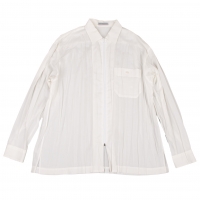  ISSEY MIYAKE MEN Wrinkle Pleated Zip Shirt White XL